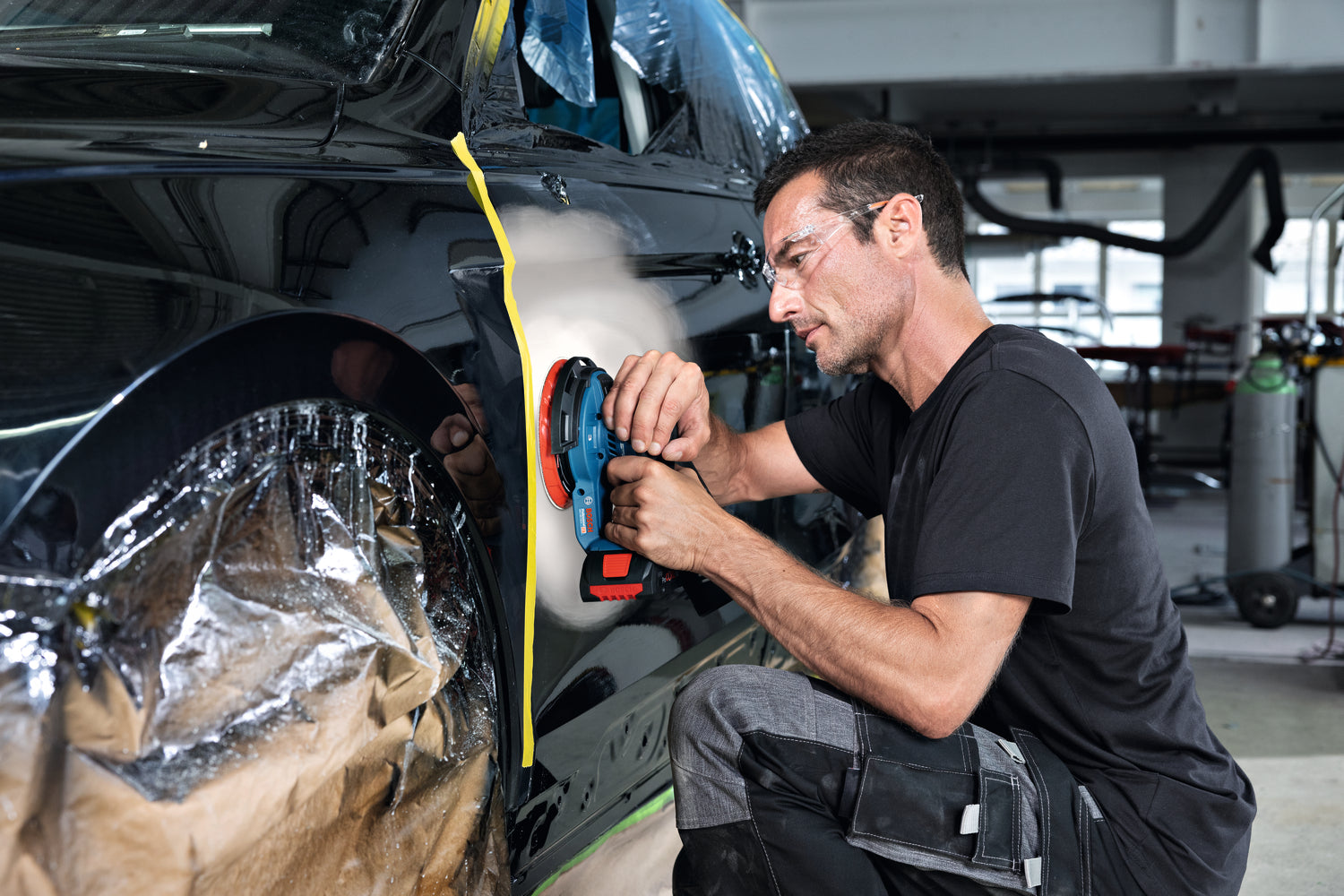 Bosch Akku-Exzenterschleifer GEX 18V-150-3 (Schleifteller-Ø: 150 mm, Schwingkreis-Ø: 3,0 mm, Drehzahl: 5000 - 10000 U/min, ohne Akkus in L-BOXX 162)