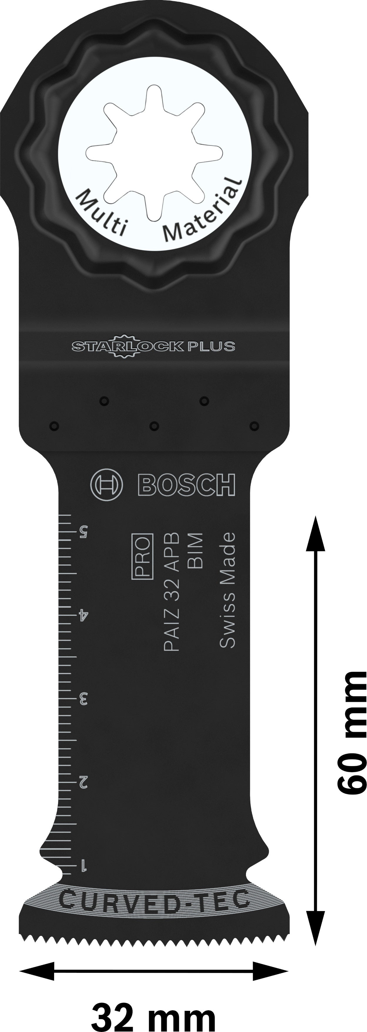 Bosch PRO Tauchsägeblatt PAIZ 32 APB (Starlock Plus, für Holz, Metall, Kunststoff, Curved-Tec, 32 x 60 mm)