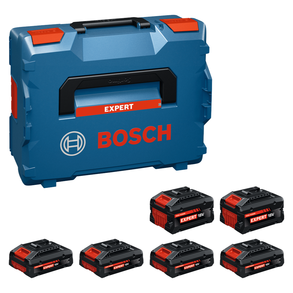 Bosch EXPERT Starter-Set 4 x EXBA18V-40 Akku (18V / 4,0 Ah) & 2 x EXBA18V-80 Akku (18V / 8,0 Ah) in L-BOXX 136