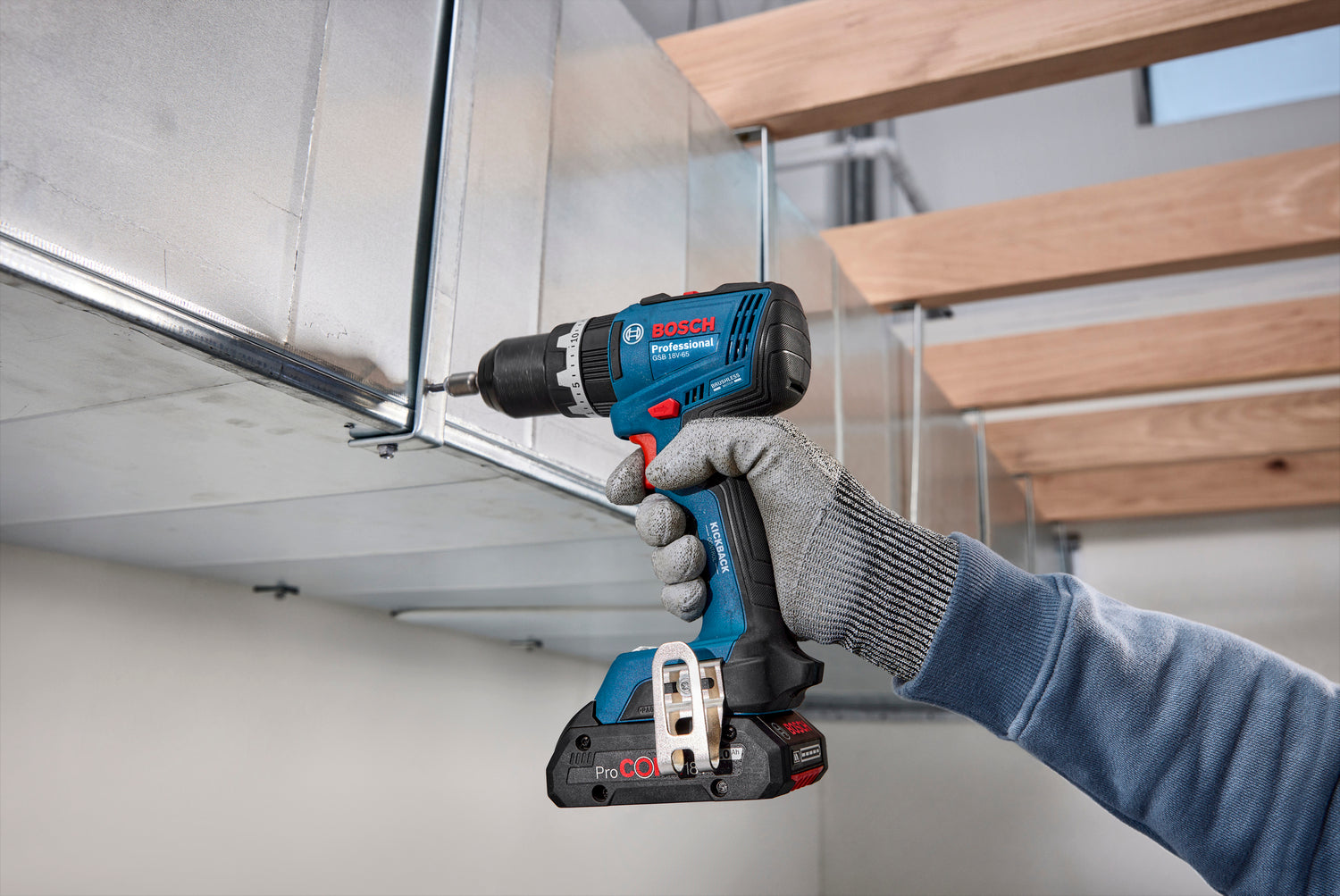 Bosch Akku-Schlagbohrschrauber GSB 18V-65 (Drehmoment: 65 Nm, 13 mm Bohrfutter, ohne Akku in L-BOXX 136)