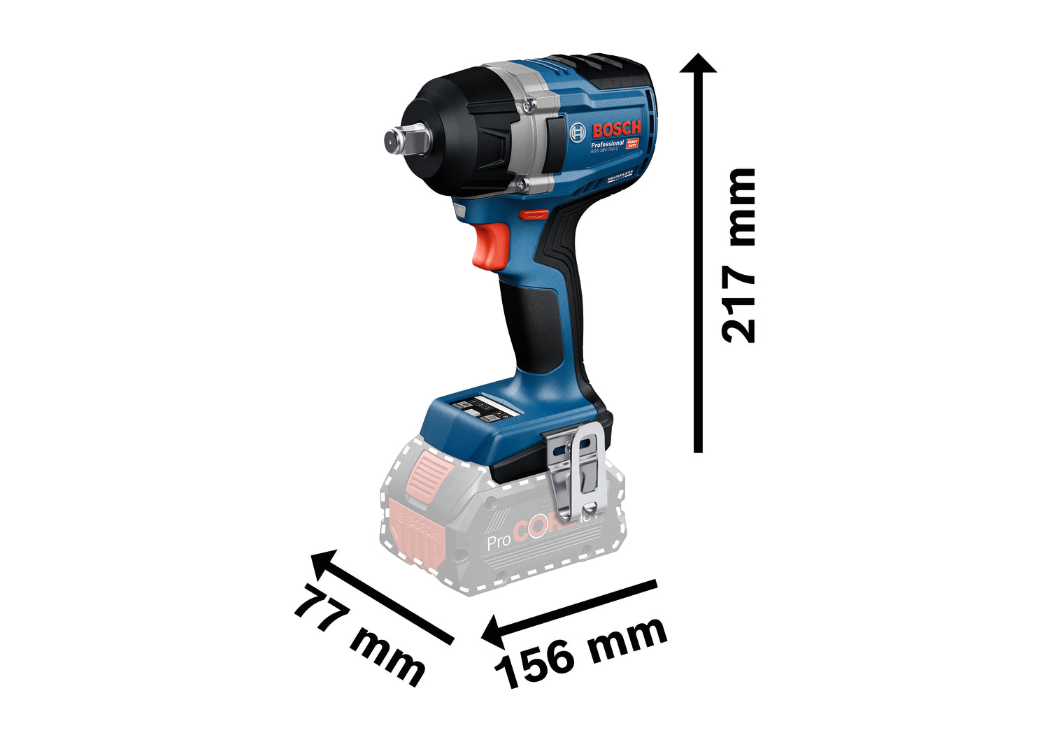 Bosch Akku-Schlagschrauber GDS 18V-750 C (Drehmoment: 750 Nm, Losbrechmoment: 1000 Nm, 1/2"-Vierkant, ohne Akku in L-BOXX 136)
