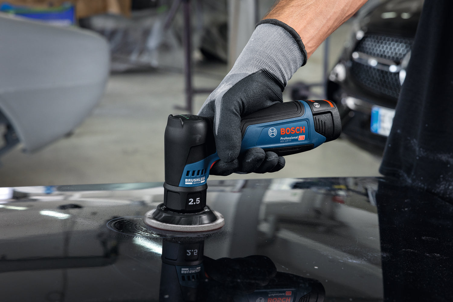 Bosch Akku-Exzenterschleifer GEX 12V-77 (Schwingkreis-Ø: 2,5 mm, Drehzahl: 3000 - 8000 U/min, Schleifteller-Ø: 77 mm, ohne Akku im Karton)
