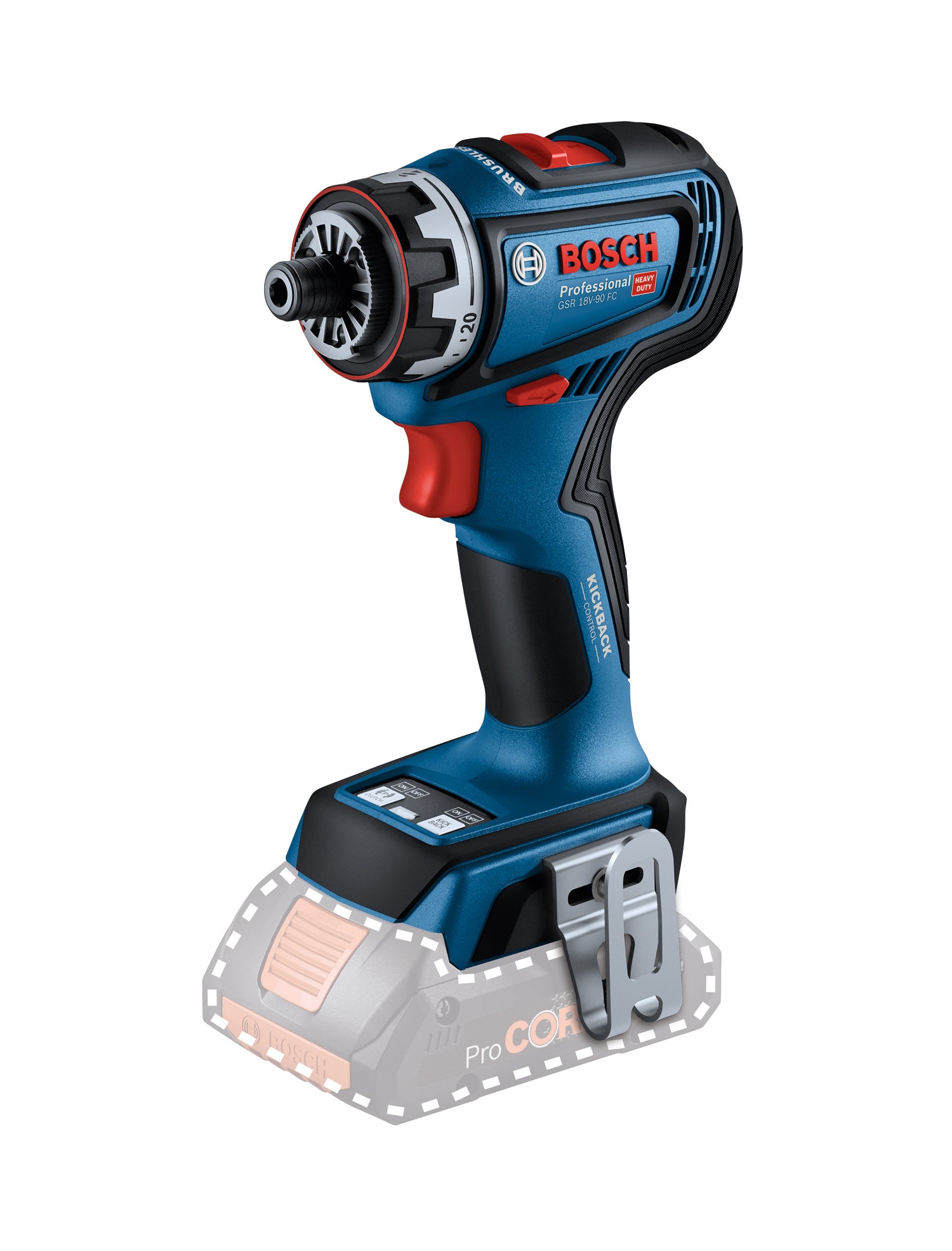 Bosch Akku-Bohrschrauber GSR 18V-90 FC (Drehmoment: 90 Nm, inkl. 3 FlexiClick Aufsätzen, ohne Akku in L-BOXX 136)