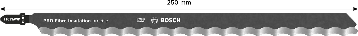 Bosch PRO Fibre Insulation precise T1013AWP Stichsägeblatt (3er-Pack, zum Schneiden von Mineralfaserdämmstoffen, T-Schaft)