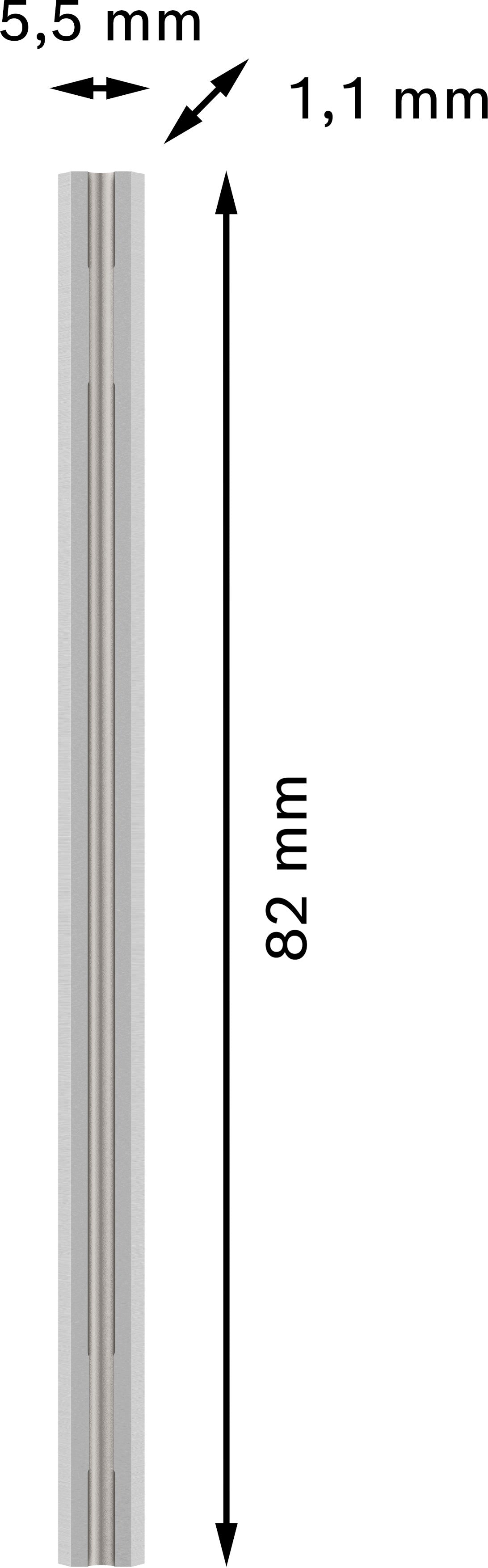 Bosch PRO Hobelmesser 82 mm (1er-Pack, zum Hobeln von Holz, Carbide-Schnittkante, Wendemesser, 82 × 5,5 × 1,1 mm)