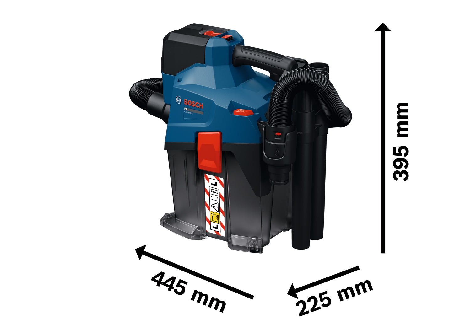 Bosch Akku-Staubsauger GAS18V-6LS (Max. Unterdruck: 129 mbar, Staubklasse: L, Behältervolumen: 6 l, inkl. Zubehör, ohne Akku)