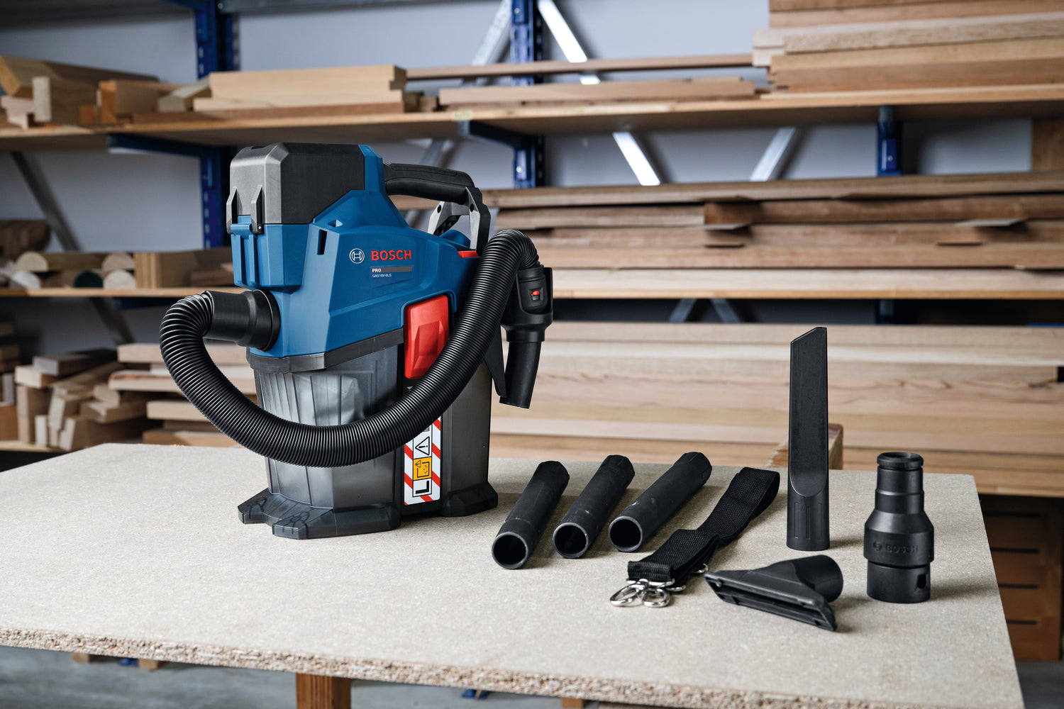 Bosch Akku-Staubsauger GAS18V-6LS (Max. Unterdruck: 129 mbar, Staubklasse: L, Behältervolumen: 6 l, inkl. Zubehör, ohne Akku)