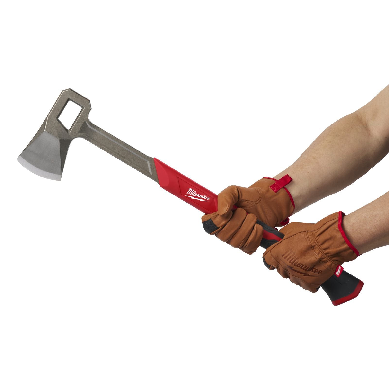 Milwaukee Spaltaxt 40 cm (Präzisionsgeschliffene Klinge, Geschmiedete Klinge, Softgrip-Auflage, Verriegelbarer Klingenschutz)