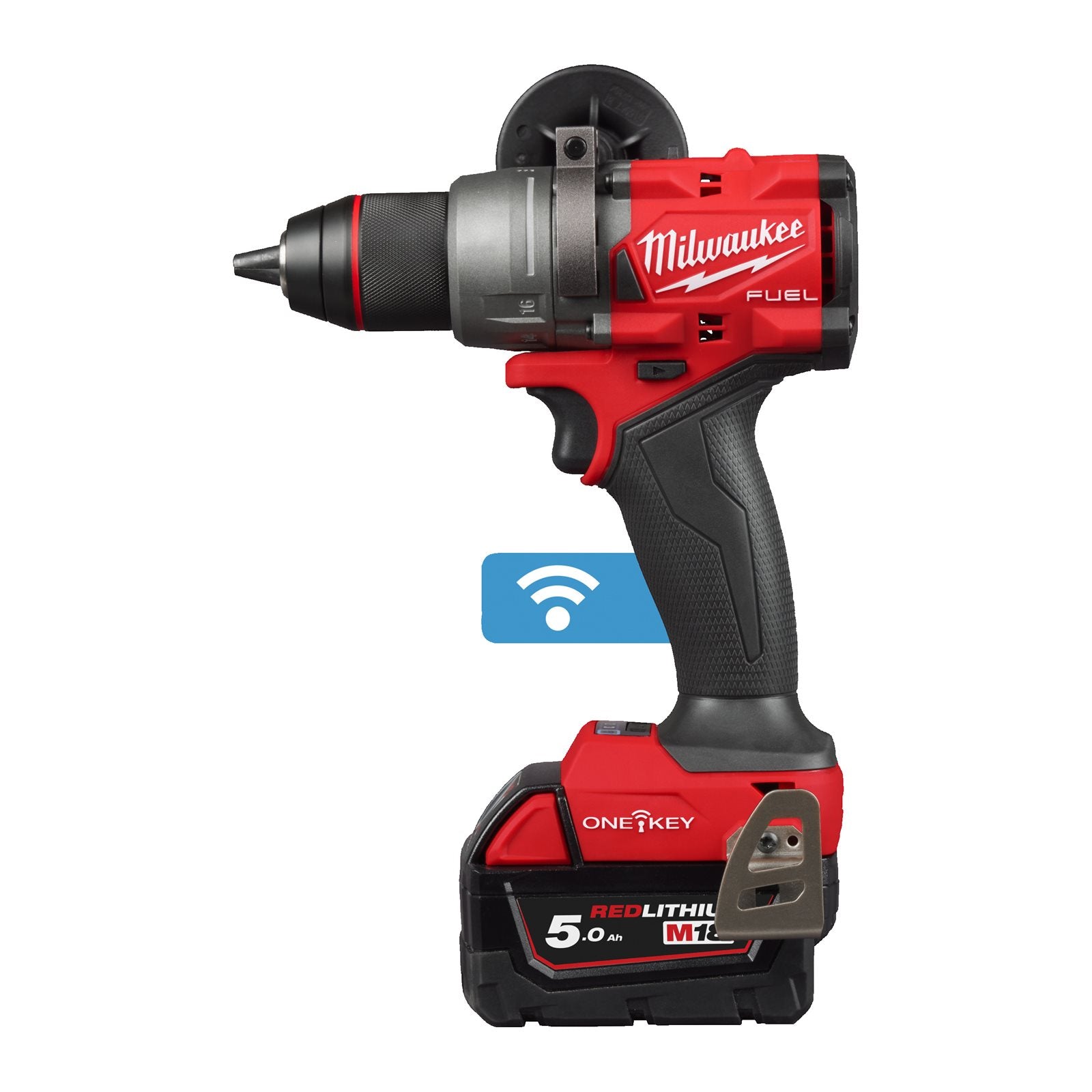Milwaukee Akku-Schlagbohrschrauber M18 ONEPD3-502X (Drehmoment: 158 Nm, Bohrfutter: 13 mm, ONE-KEY, mit 2 x 5,0 Ah Akku in HD Box)
