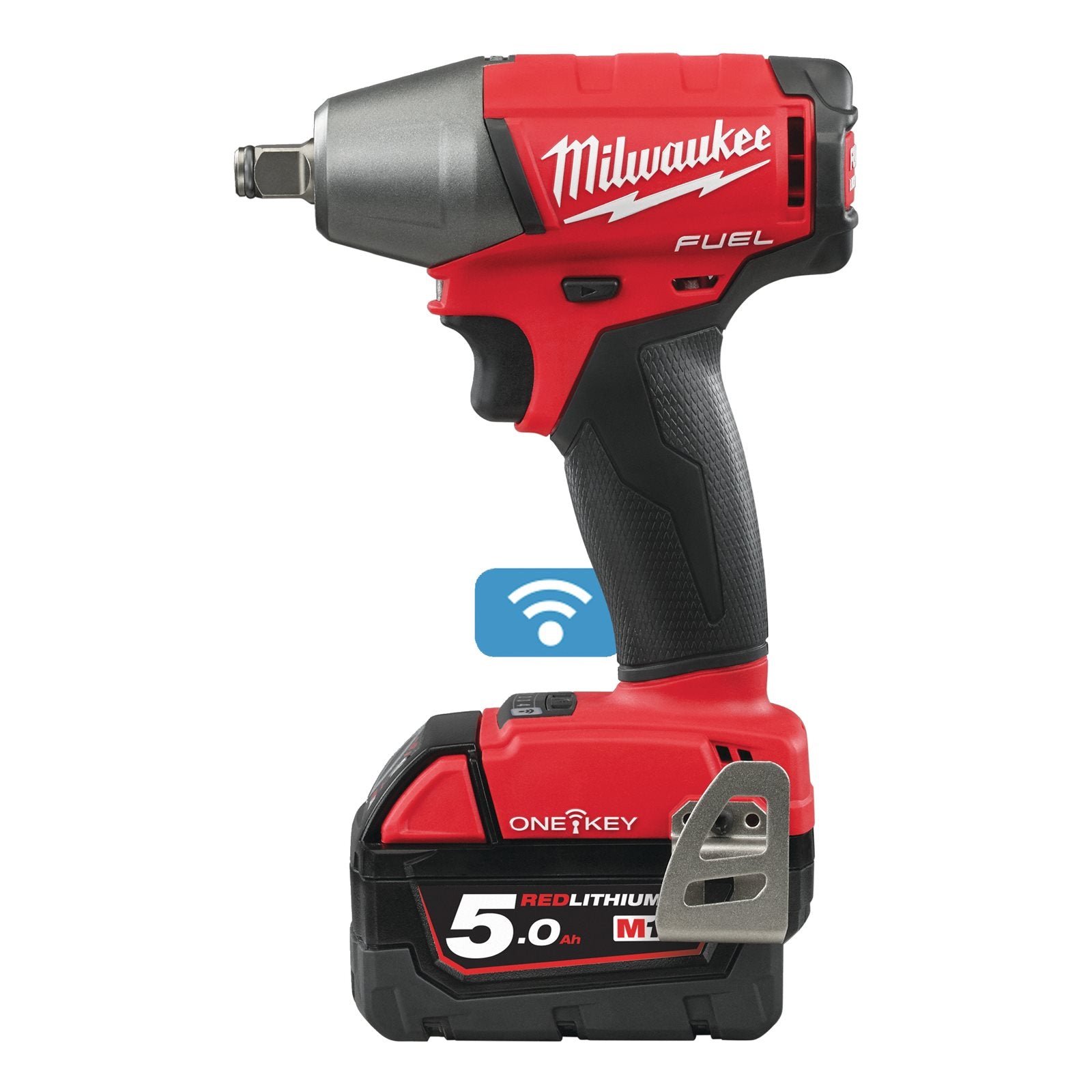 Milwaukee Akku-Schlagschrauber M18 ONEIWF12-502X (1/2" Vierkant, Drehmoment: 300 Nm, ONE-KEY, mit 2 x 5,0 Ah Akku in HD Box)