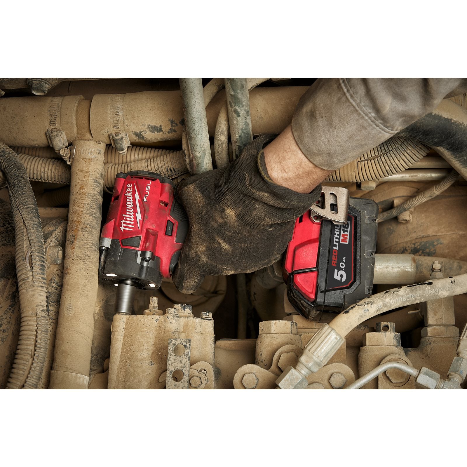 Milwaukee Akku-Schlagschrauber M18 FIW2F12-502X (1/2" Vierkant, Drehmoment: 339 Nm, mit 2 x 5,0 Ah Akku in HD Box)