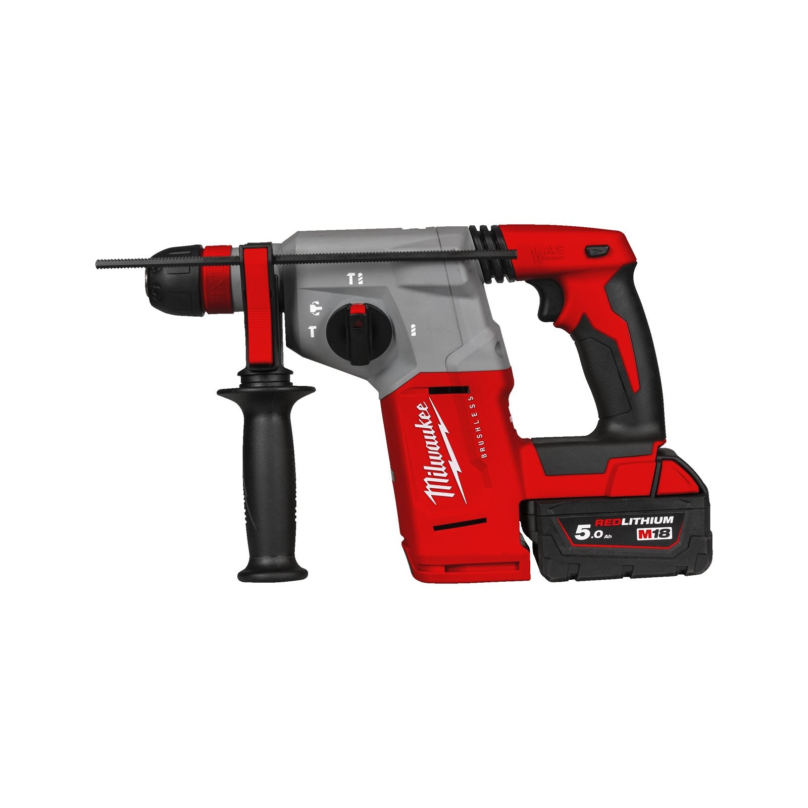 Milwaukee Akku-Kombihammer M18 BLHX-502X (SDS plus, Schlagenergie: 2,3 J, Optimiertes Hammerbohren: 6 - 18 mm, mit 2 x 5,0 Ah Akku in HD Box)