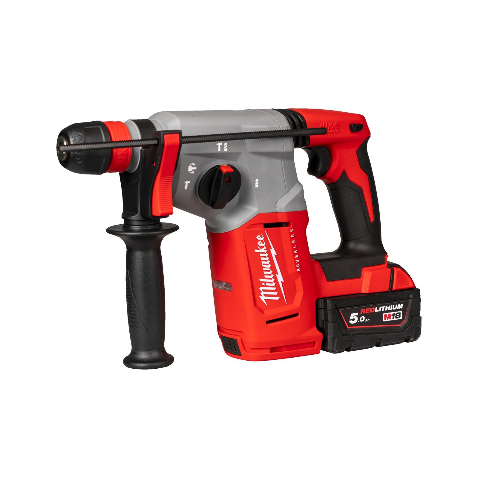 Milwaukee Akku-Kombihammer M18 BLHX-502X (SDS plus, Schlagenergie: 2,3 J, Optimiertes Hammerbohren: 6 - 18 mm, mit 2 x 5,0 Ah Akku in HD Box)