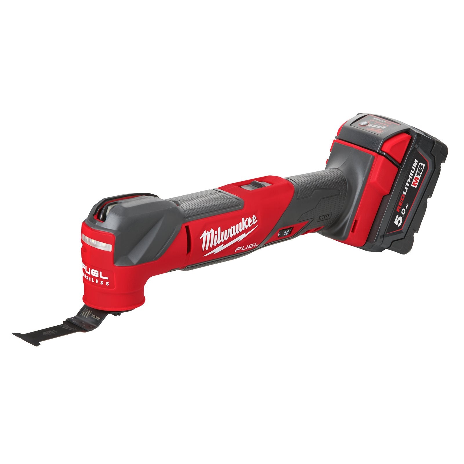 Milwaukee Akku-Multitool M18 FMT-502X (Oszillationswinkel: 2,1°, FIXTEC Schnellwechselsystem inkl. Universal-Adapter, mit 2 x 5,0 Ah Akku in HD Box)