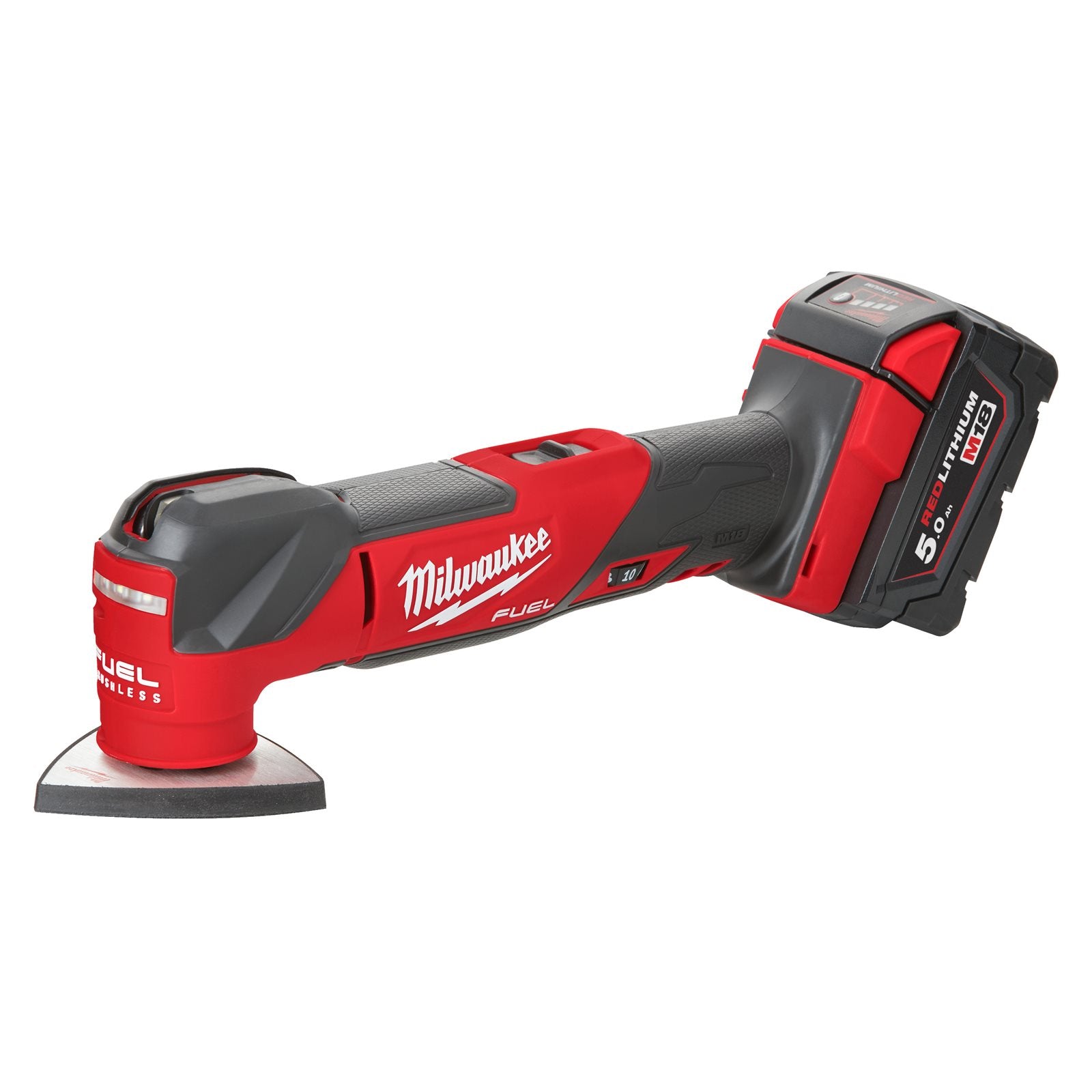 Milwaukee Akku-Multitool M18 FMT-502X (Oszillationswinkel: 2,1°, FIXTEC Schnellwechselsystem inkl. Universal-Adapter, mit 2 x 5,0 Ah Akku in HD Box)