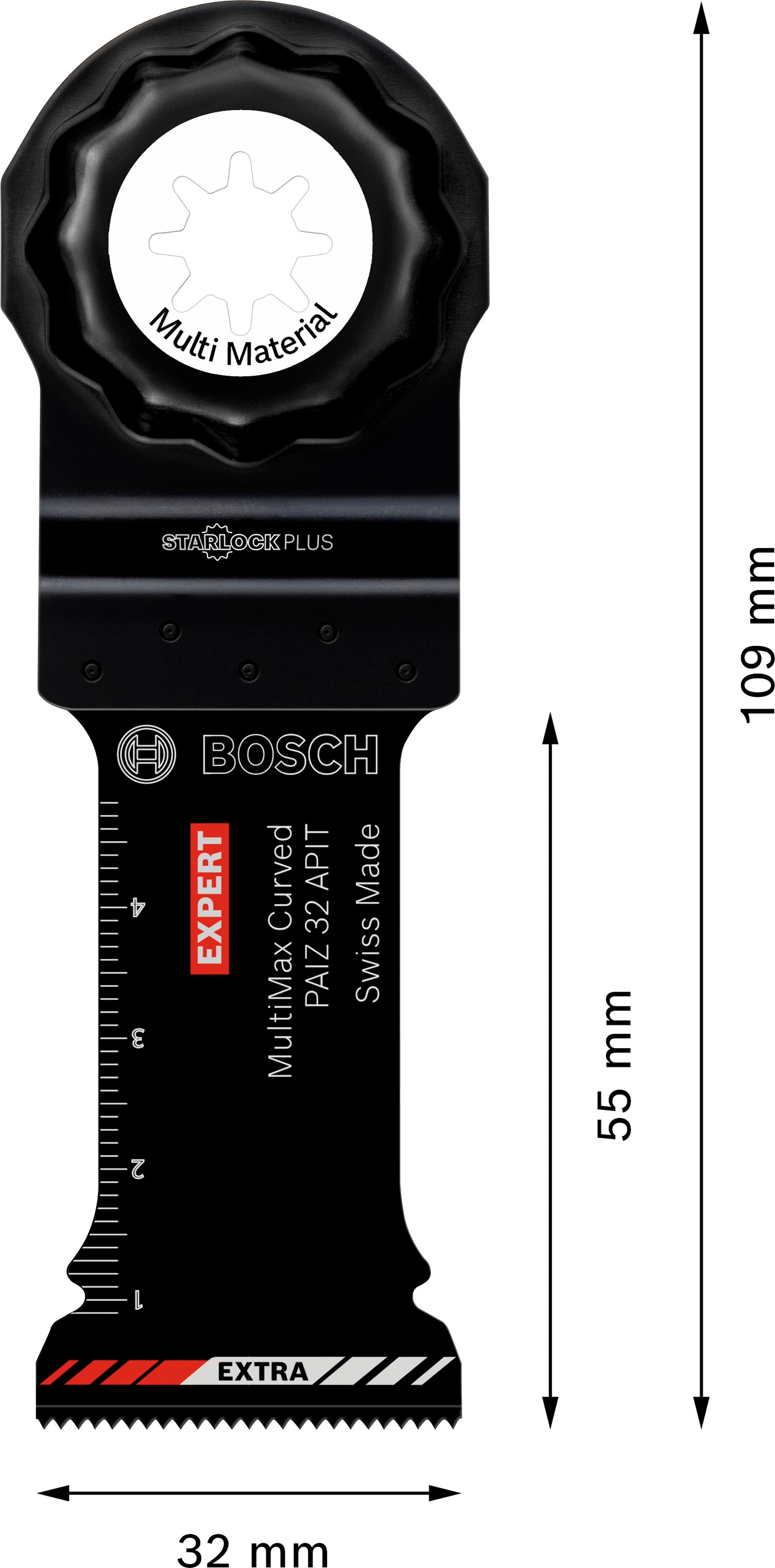 Bosch EXPERT Tauchsägeblatt PAIZ 32 APIT (Starlock Plus, MultiMax, Curved-Tec, für Blech & abrasive Materialien, 32 x 55 mm)
