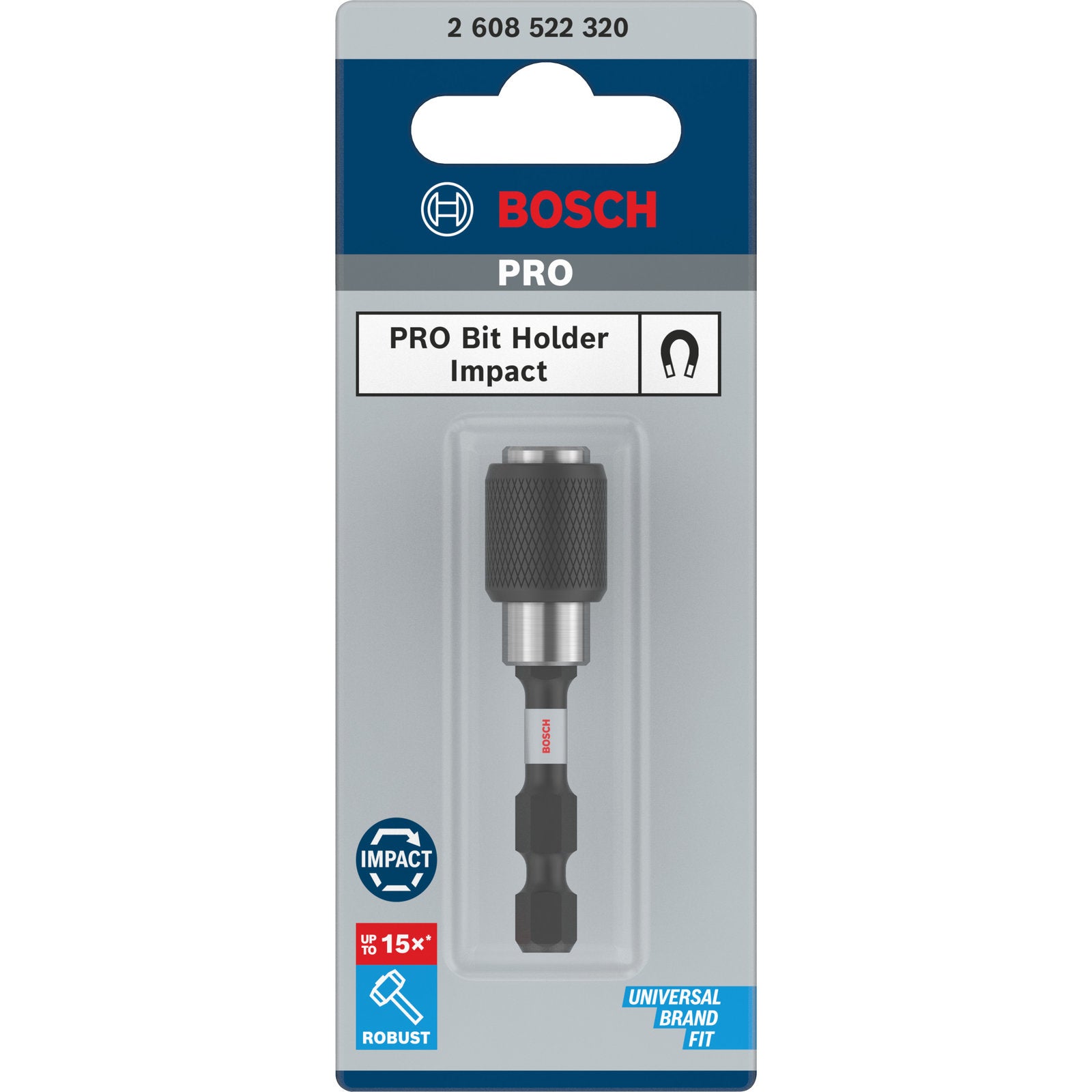 Bosch PRO Quick Change 1/4" Bithalter Impact 60 mm (magnetisch, Schnellverschluss, geeignet für Schlagschrauber)