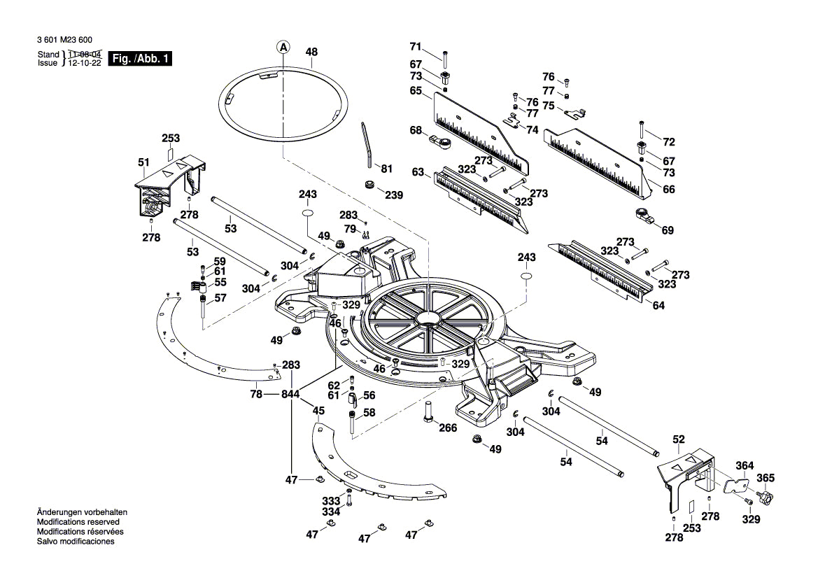 Bosch Gehrungslineal für GCM 12 GDL (Kapp- & Gehrungssäge Ersatzteil)