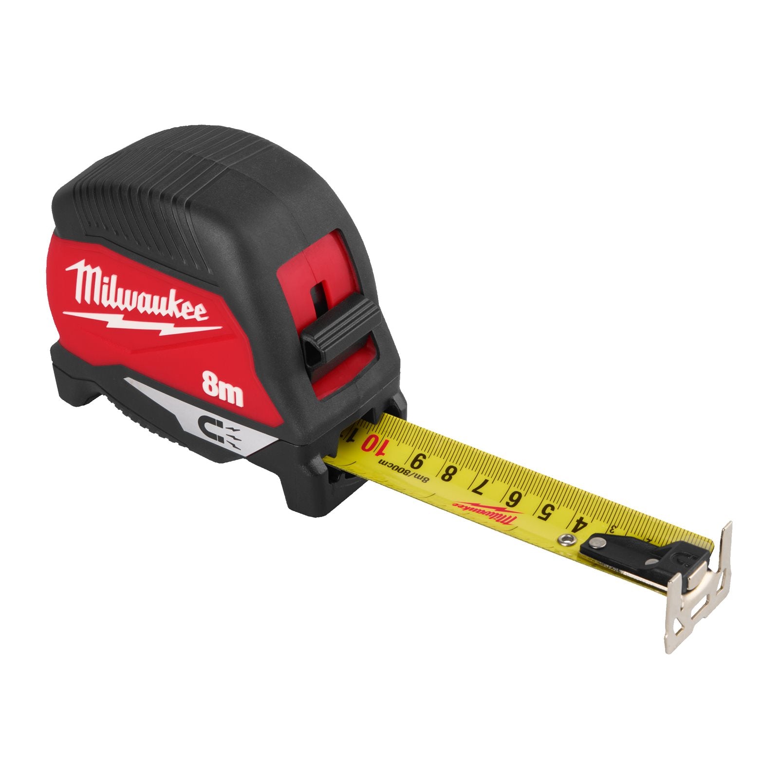 Milwaukee Premium-Bandmaß 8 m (magnetisch, 30 mm breites Band, Architektenskala, beidseitig bedrucktes Band, GEN IV)