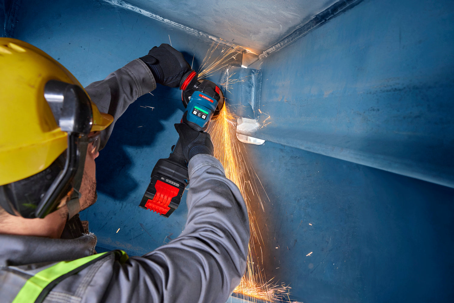 Bosch EXPERT Akku-Winkelschleifer EXWS18V-15PS (Scheiben-Ø: 125 mm, Drehzahl: 11000 U/min, Paddelschalter, ohne Akku in L-BOXX 162)
