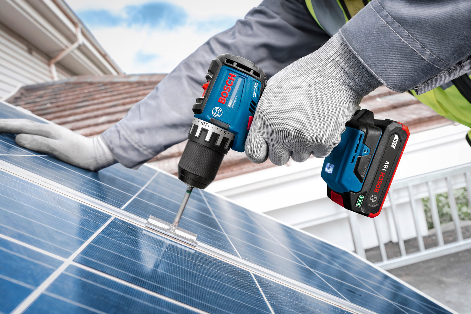 Bosch PRO Akku-Bohrschrauber GSR18V-52 (Max. Drehmoment: 70 Nm, Bohrfutter: 13 mm, Drehzahl: 500/1900 U/min, ohne Akku im Karton)