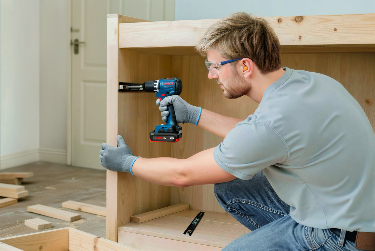 Bosch PRO Akku-Bohrschrauber GSR18V-52 (Max. Drehmoment: 70 Nm, Bohrfutter: 13 mm, Drehzahl: 500/1900 U/min, ohne Akku in L-BOXX 136)