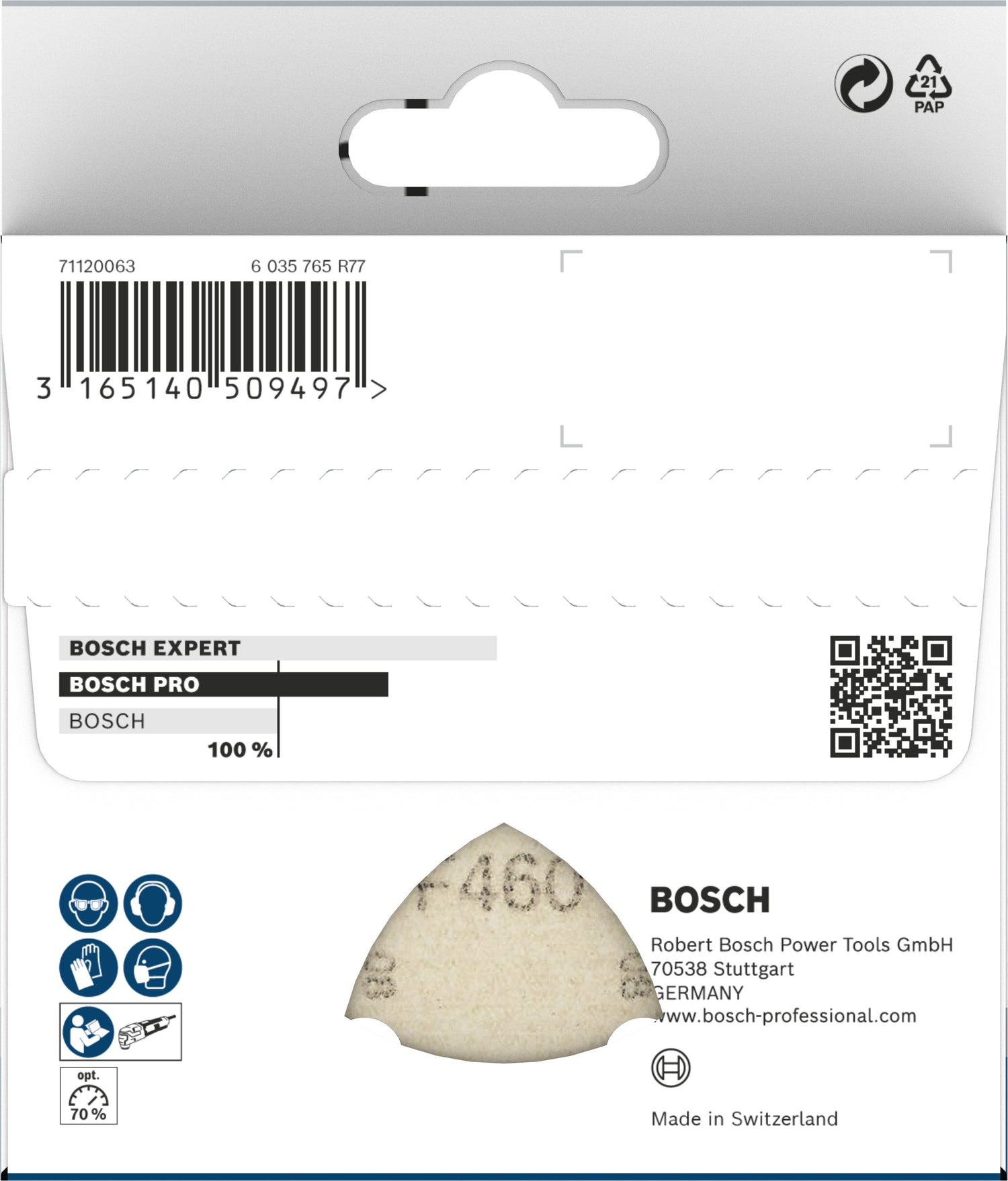 Bosch PRO F460 Schleifblatt-Set 93 mm (10-tlg.: je 2x G60, G80, G120, G180, G240 - Geeignet zum Schleifen von Holz und Farbe)