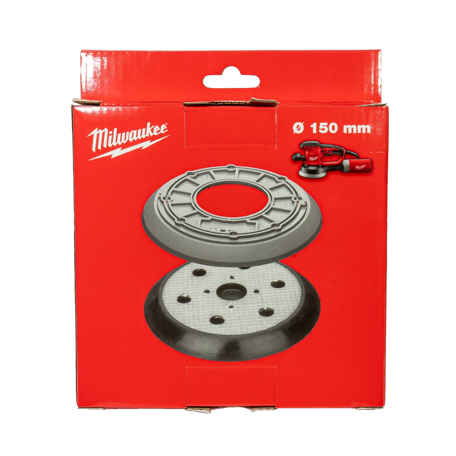 Milwaukee Schleifteller 150 mm für ROS 150 E-2 sowie AEG EXE 400, EXE 450, TXE 150, TX 125 (mit Kletthaftung, 6-Loch, inkl. Manschette, Exzenterschleifer)