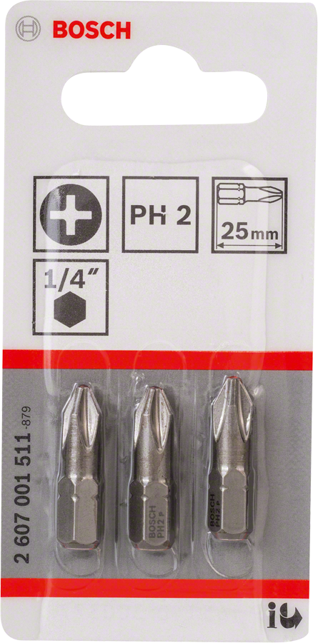 Bosch Schrauberbit Extra-Hart 1/4" PH2 x 25 mm 3 Stück