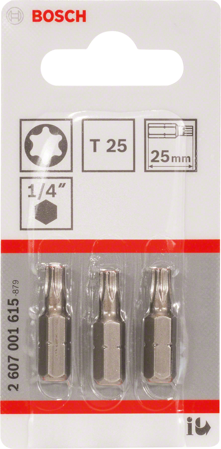 Bosch Schrauberbit Extra-Hart 1/4" T25 x 25 mm 3 Stück