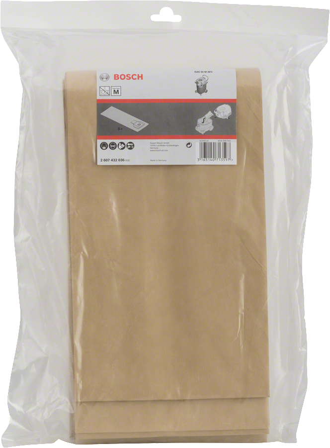 Bosch Papierfilterbeutel für GAS 55 M AFC Professional 5 Stk. (2607432036)