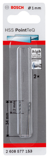 Bosch PointTeQ Metallbohrer HSS DIN 338  Ø 1 x 12x 34 mm