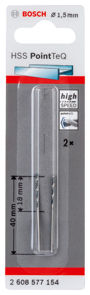Bosch PointTeQ Metallbohrer HSS DIN 338  Ø 1.5 x 18 x 40 mm