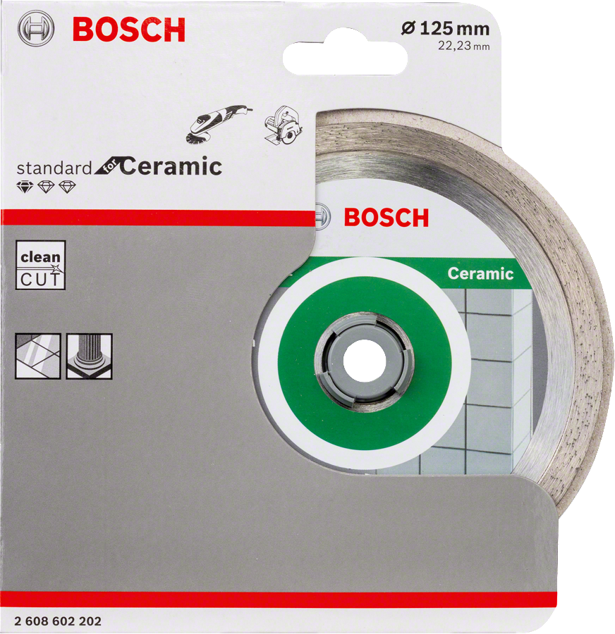 Bosch Diamanttrennscheibe Standard for Ceramic Ø 125x22.23x1.6x7 mm zum schneiden in Fliesen