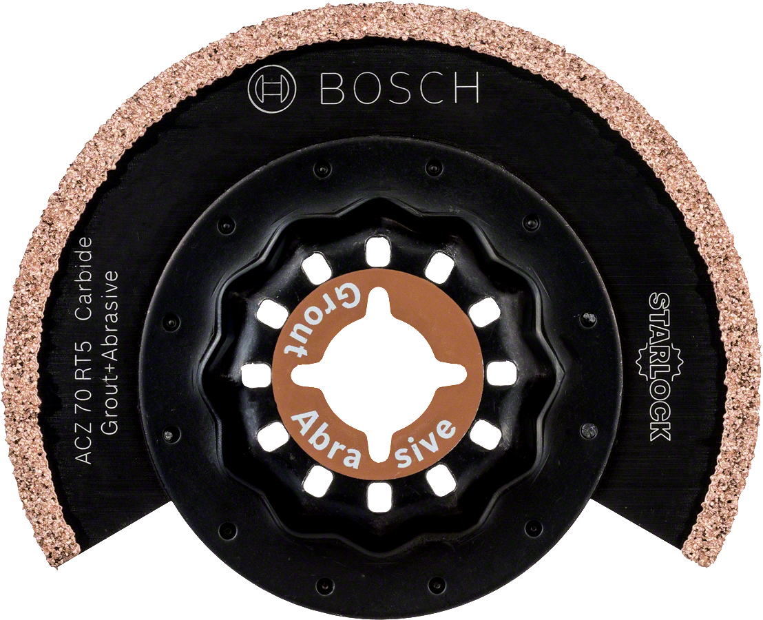 Bosch Professional Schmalschnitt-Segmentsägeblatt Carbide-RIFF ACZ 70 RT5 für Fugenmörtel und Fliesen 1 Stück