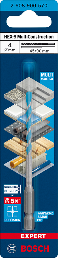 Bosch Professional Expert HEX-9 MultiConstruction Bohrer Ø 4x45x90 mm