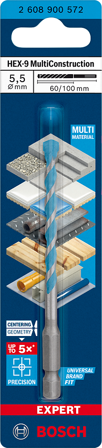 Bosch Professional Expert HEX-9 MultiConstruction Bohrer Ø 5.5x60x100 mm