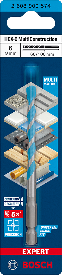 Bosch Professional Expert HEX-9 MultiConstruction Bohrer Ø 6x60x100 mm