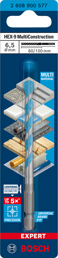 Bosch Professional Expert HEX-9 MultiConstruction Bohrer Ø 6.5x60x100 mm