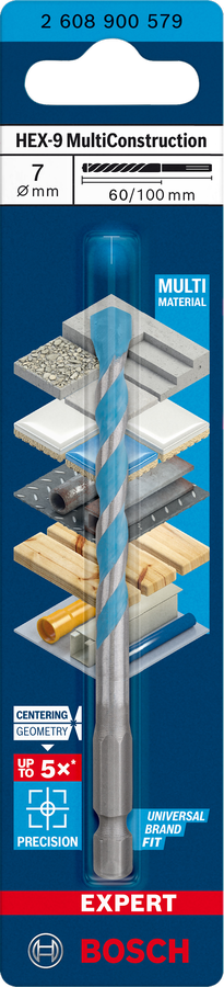 Bosch Professional Expert HEX-9 MultiConstruction Bohrer Ø 7x60x100 mm