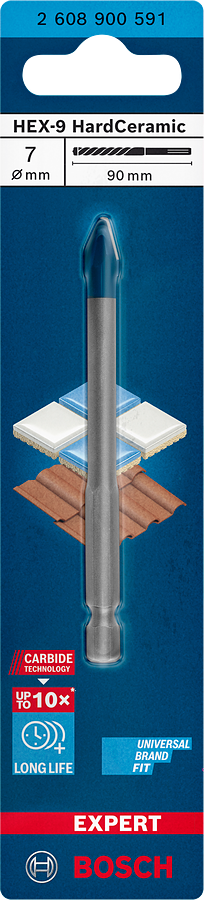 Bosch Professional Expert HEX-9 HardCeramic Bohrer mit Carbide Spitze Ø 7x90 mm