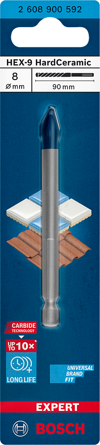 Bosch Professional Expert HEX-9 HardCeramic Bohrer mit Carbide Spitze Ø 8x90 mm