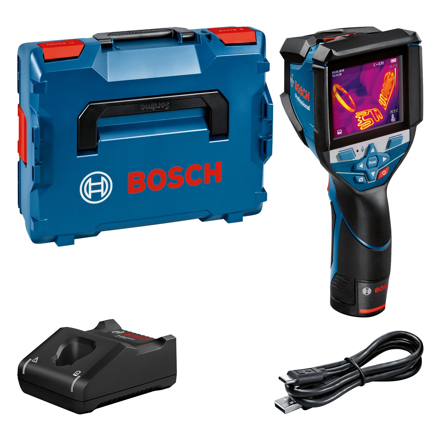 Bosch Wärmebildkamera GTC 600 C (Messbereich: -20 °C bis +600 °C, Auflösung: 256 x 192px, App-Funktion, mit 1 x 2,0 Ah Akku in L-BOXX 136)