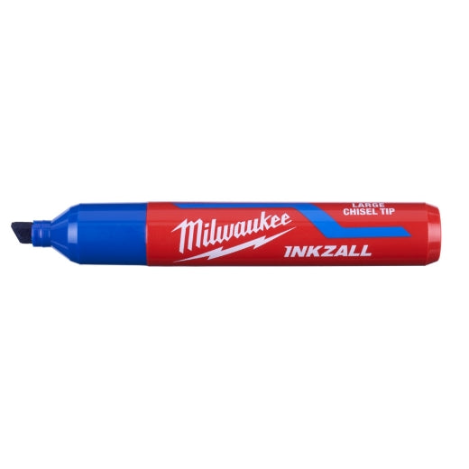Milwaukee INKZALL Permanentmarker Keilspitze L (6.2 mm) und XL (14.5 mm) in schwarz/rot/blau