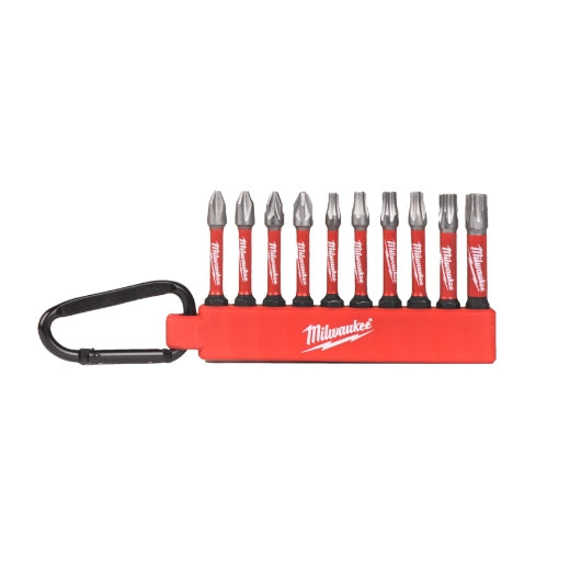 Milwaukee® Shockwave Bit-Set mit Karabiner PH2 / PZ2 / TX20 / TX25 10 tlg.