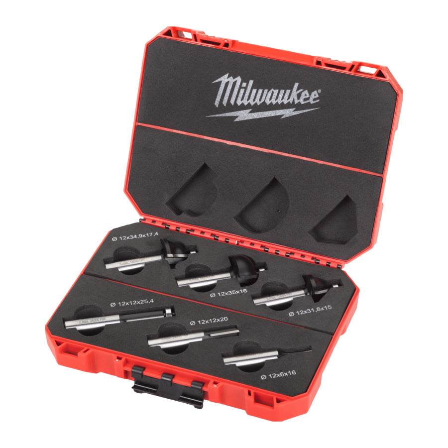 Milwaukee®  Spezial-Fräsersatz für Oberfräsen 12 mm in Packout Kassette 6 tlg.