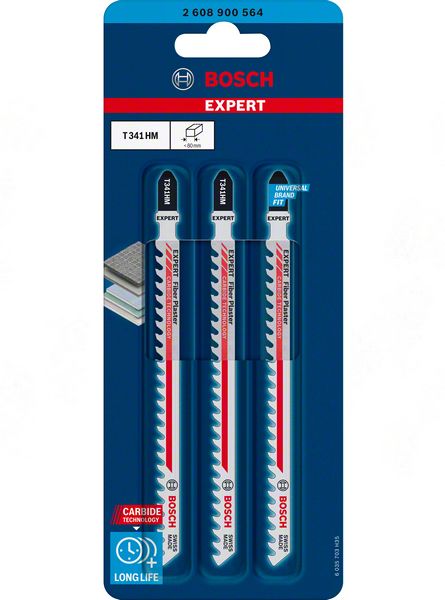 Bosch EXPERT Stichsägeblatt T 341 HM Fiber Plaster 3 Stk.
