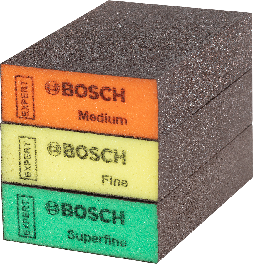 Bosch EXPERT S471 Schaumstoff-Schleifschwamm (69 x 97 x 26 mm mittel, fein, superfein)