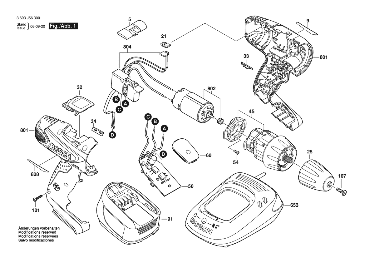Bosch Bohrfutter für Akku-Bohrschrauber PSR 18 LI-2 / PSR 14.4 LI-2 (2609002087)