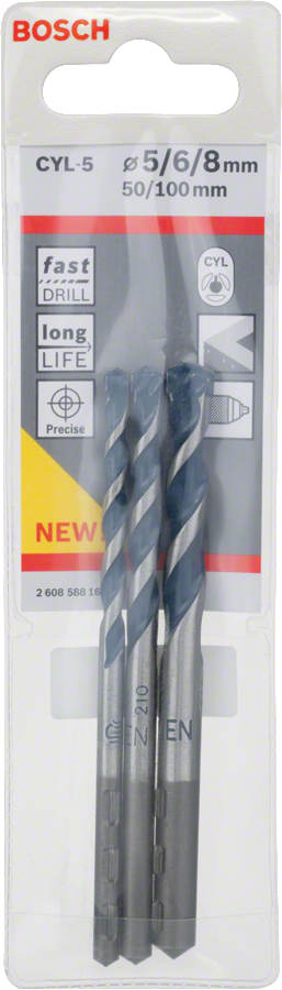 Bosch CYL-5 Betonbohrer-Set Ø 5/6/8 mm 3 tlg. (2608588164)